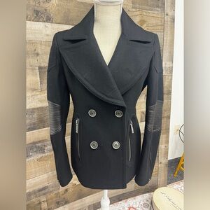 BCBG Max Azria Black Wool
Double-Breasted Coat